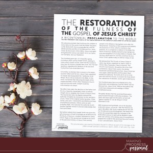 Free printable restoration proclamation for April 2020 General Conference